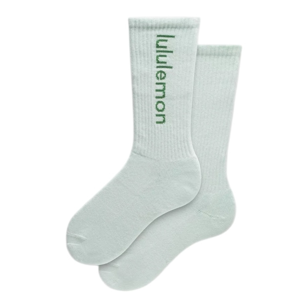 Lululemon Daily Essential Crew Socks Unisex Mint Breeze/Summer Willow Multi Size